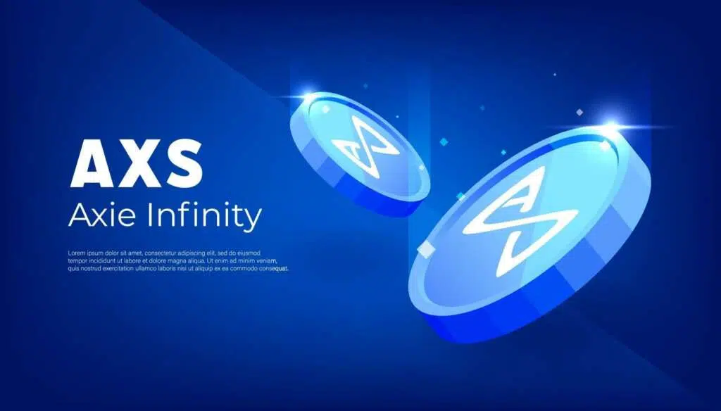 axie infinity axs token banner axs coin cryptocurrency concept vector